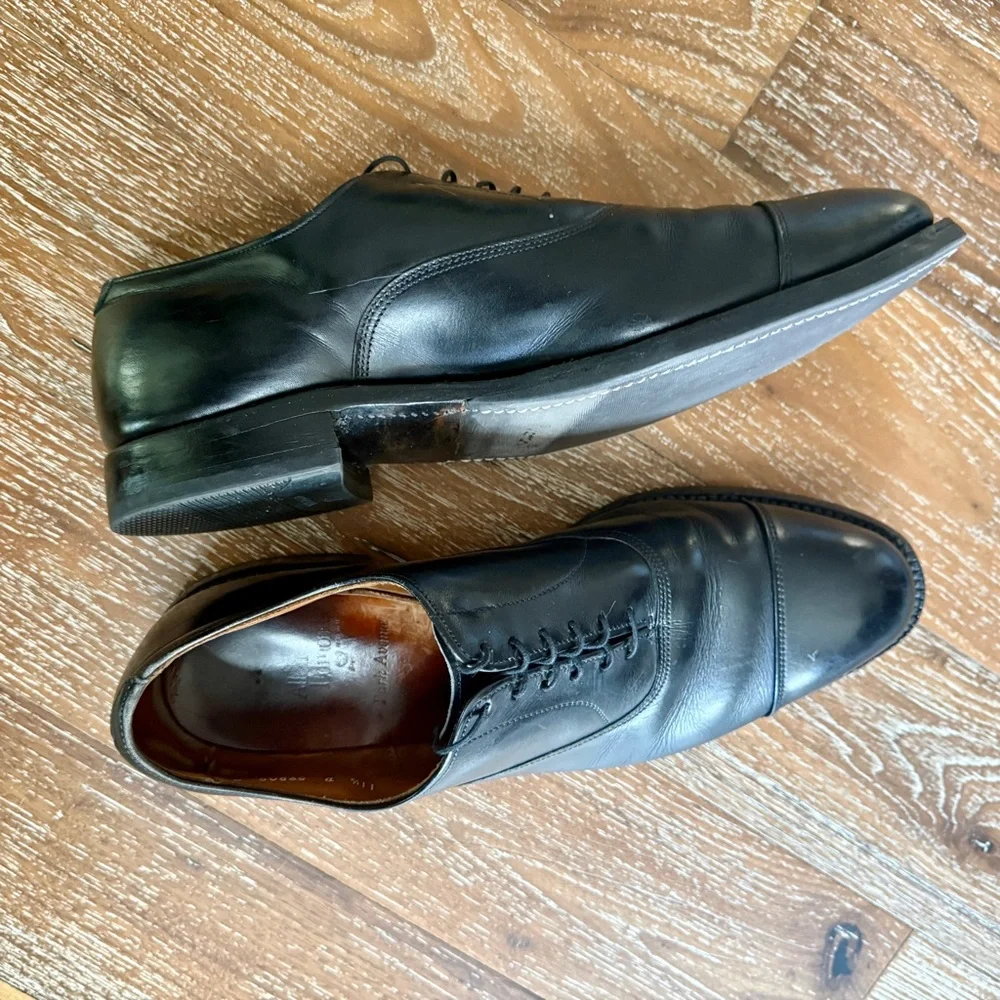 Allen Edmonds Black Leather Cap-Toe Oxfords - Picture 5 of 11